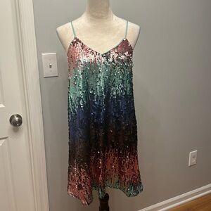 Gorgeous size small LOVE RICH beaded dress flowy